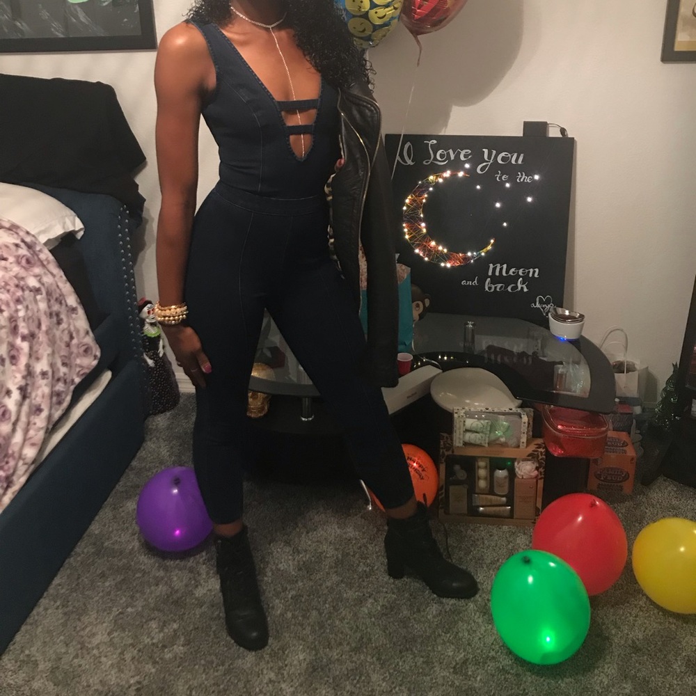 Bebe denim jumpsuit